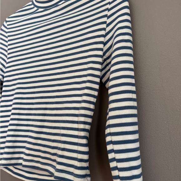 AE Striped Fitted Long Sleeve Turtleneck Top - Picture 2 of 6